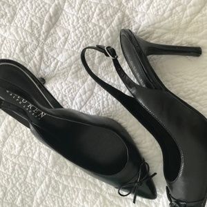 Ralph Lauren NEW black stillettos w bow tie